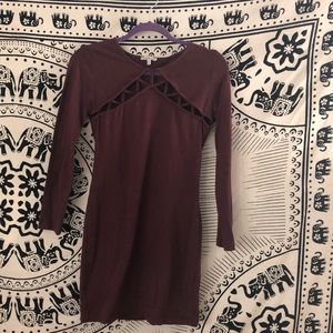 Burgundy Body con dress